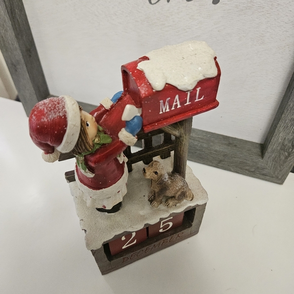 Letter to Santa Girl and her dog Mailbox December Block Calender Decorat… - Picture 15 of 15